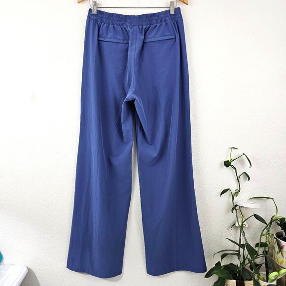 YOGALICIOUS Womens Sz M Beckham Pull-On Trouser Pants Straight Leg Pockets Blue - Picture 5 of 9
